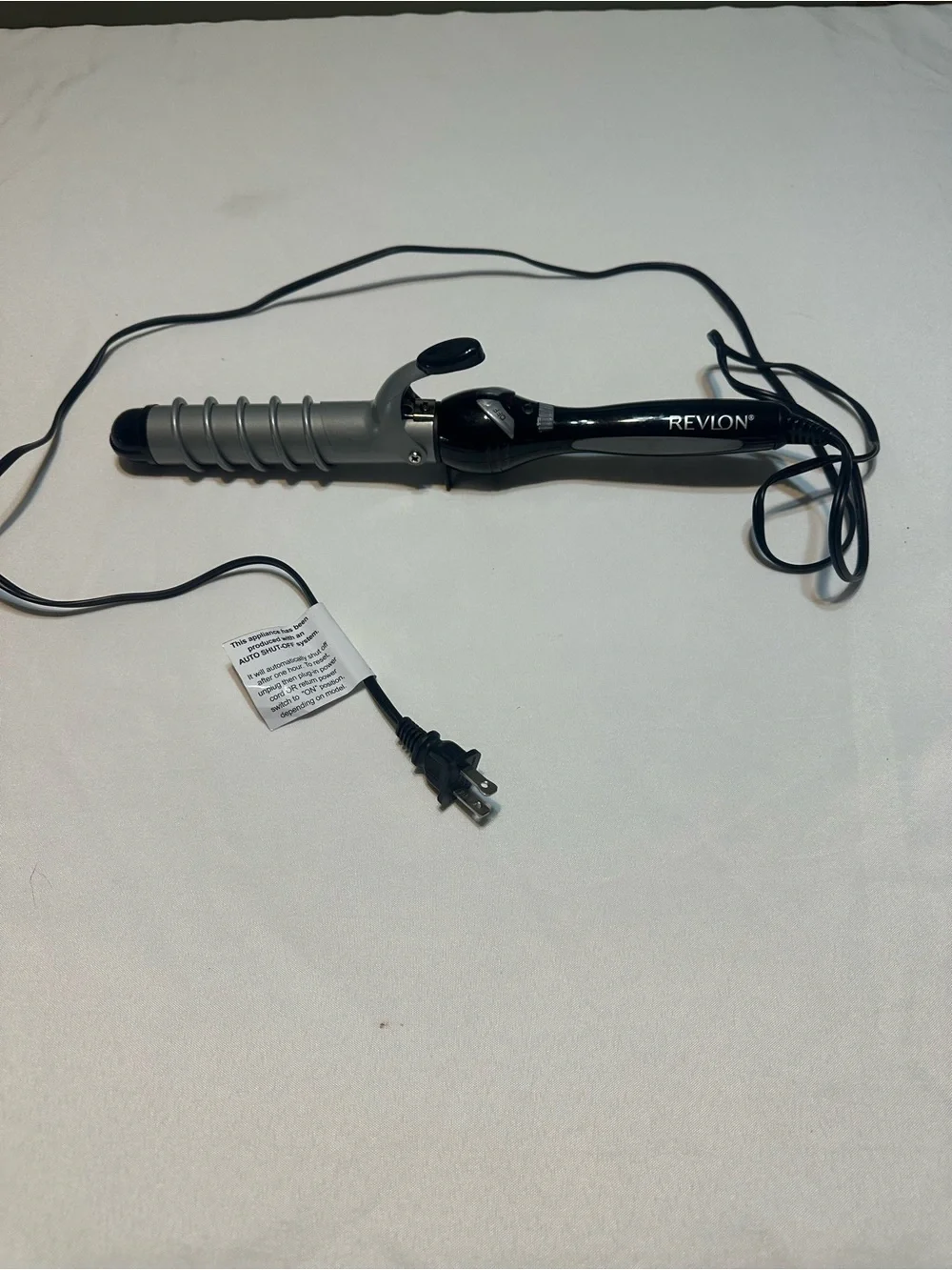 Revlon Black and Silver Spiral Barrel Curling Iron